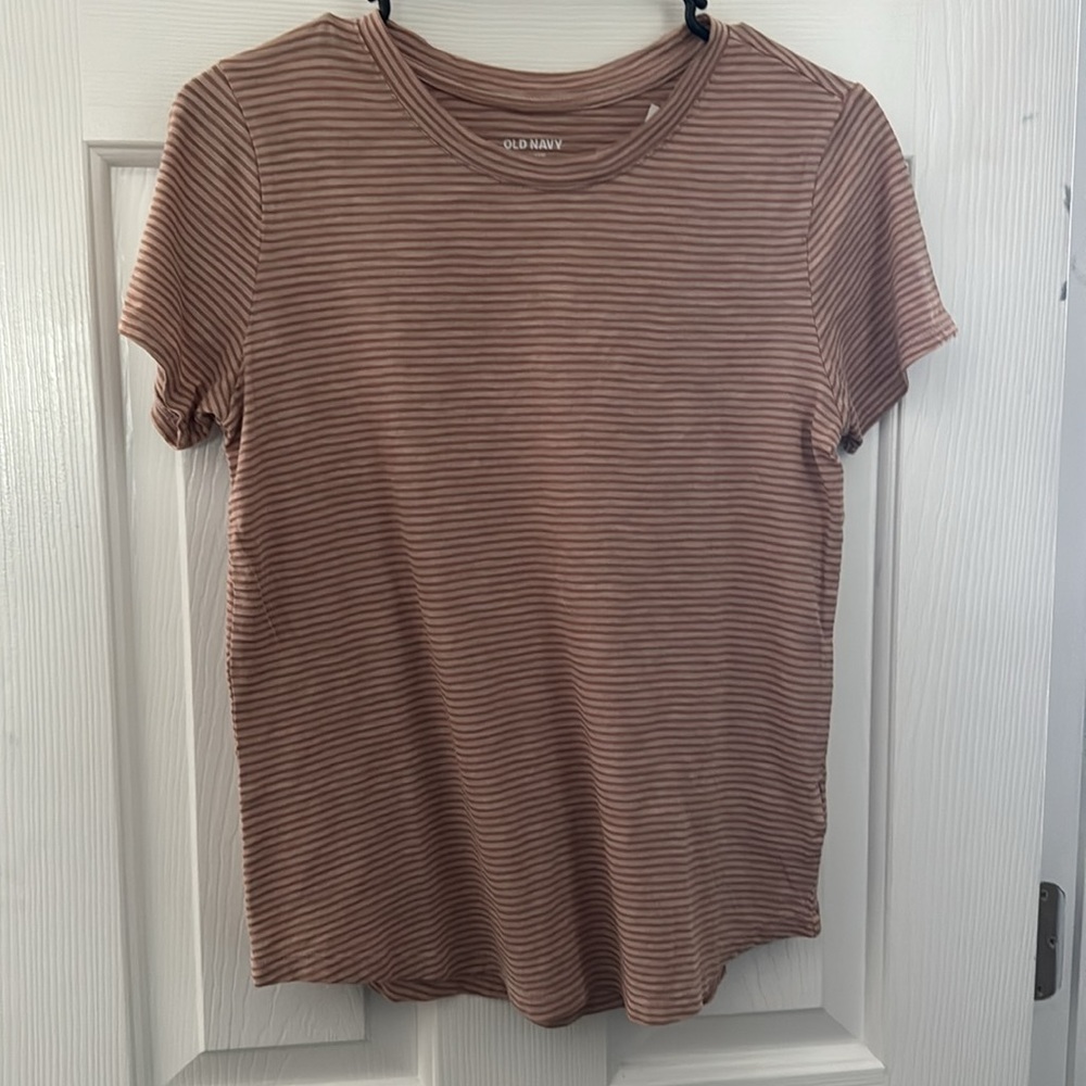 NWT Old Navy Everywear Brown Stripped Shirt - Size XS